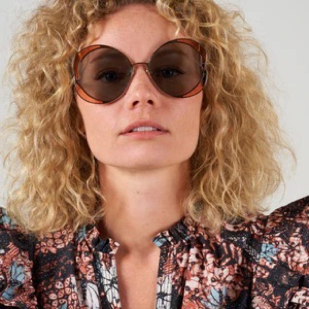 Chloe Gemma Ch0024s Gold Grey Oversized Sunglasses Gem